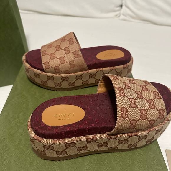 Gucci Shoes - Gucci Canvas Ruggine Slides